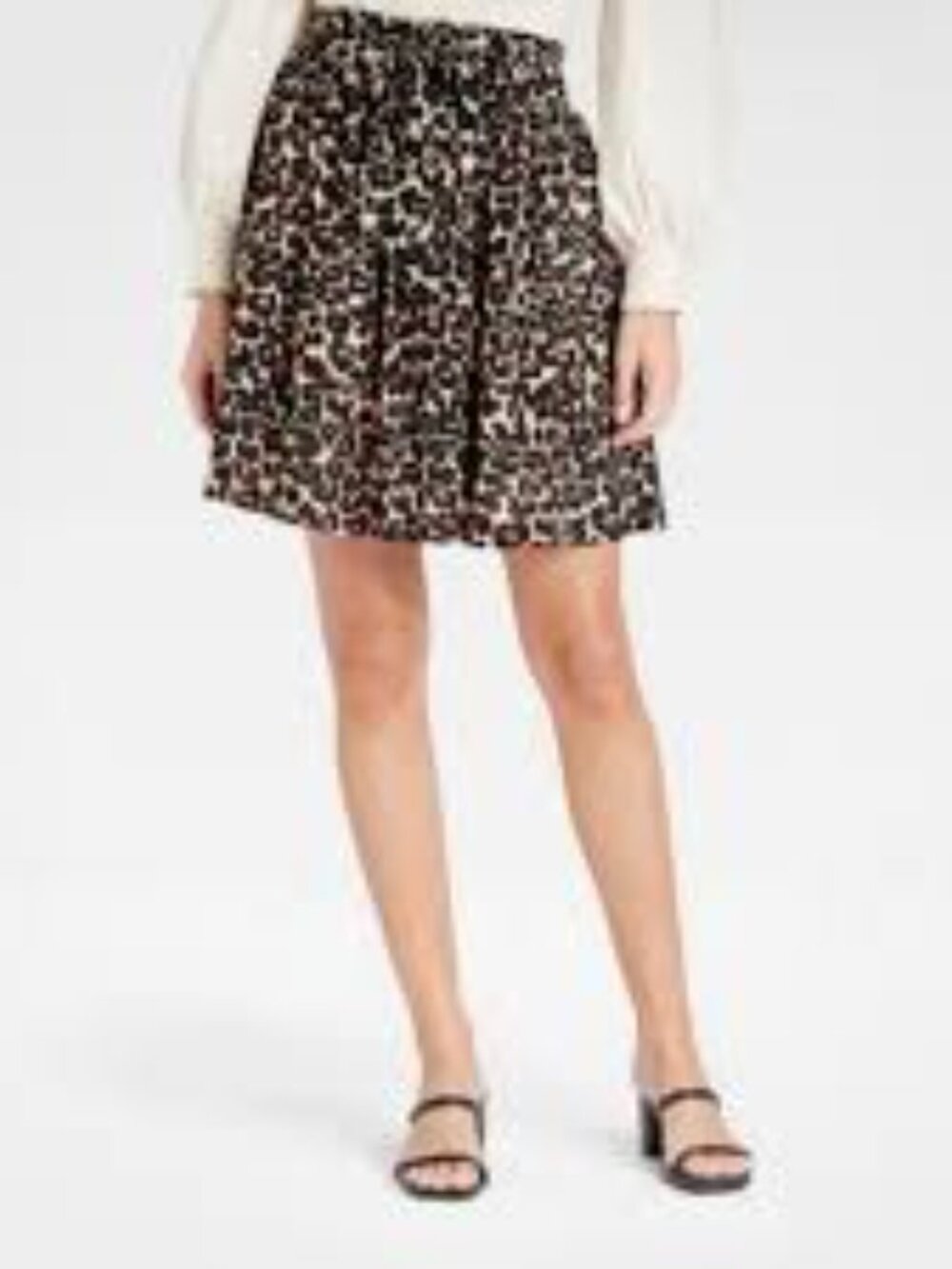Who What Wear Leopard Print A-Line  Mini Skirt